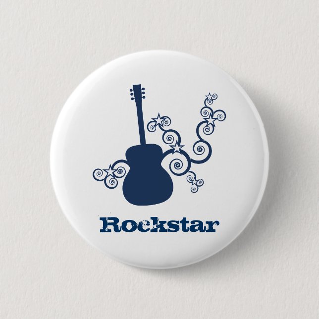 Botón de guitarra Rockstar, Azul Real (Anverso)