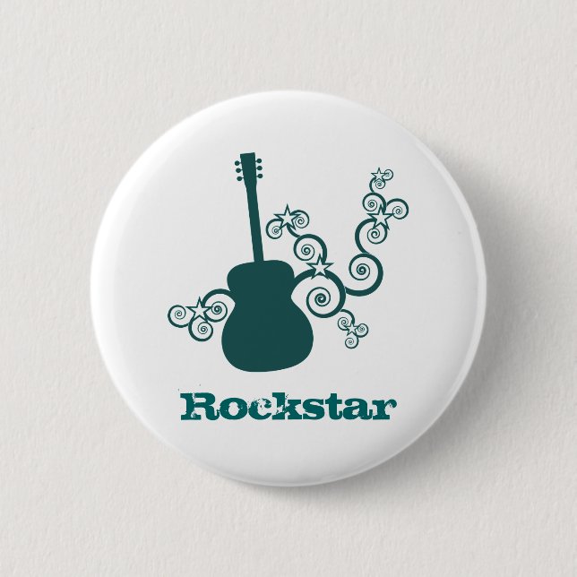 Botón de guitarra Rockstar, Verde azulado oscuro (Anverso)