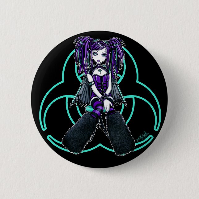 Botón de hadas radiactivo de "Reagan" Cybergoth (Anverso)