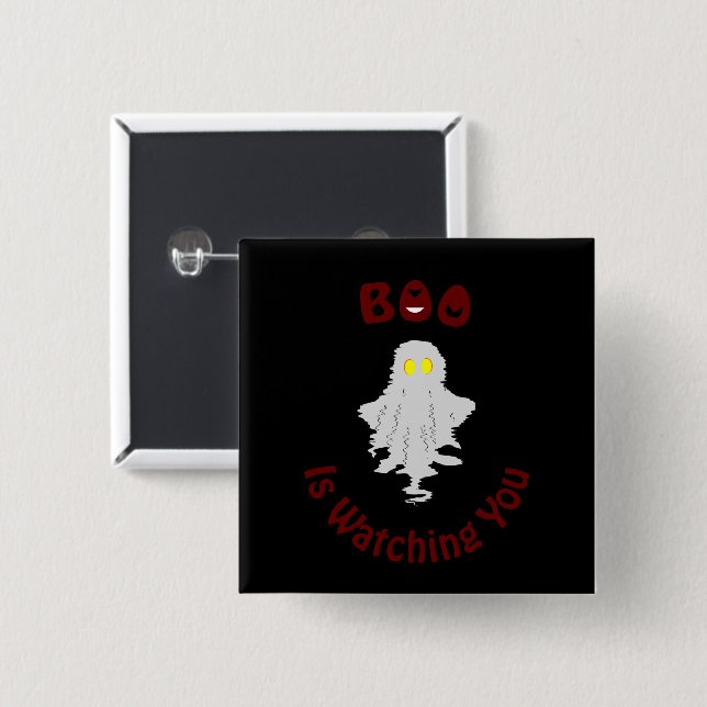Botón de Halloween | Boo te está vigilando (Anverso y reverso)