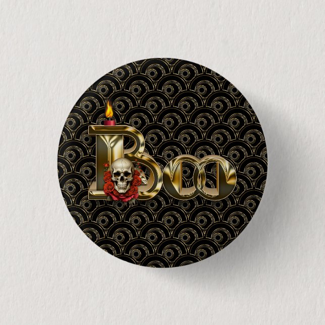 Botón de Halloween Candle Boo (Anverso)