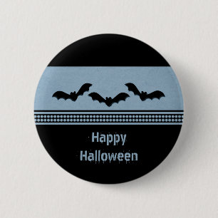 Botón de Halloween de Batty Gone, Azul claro