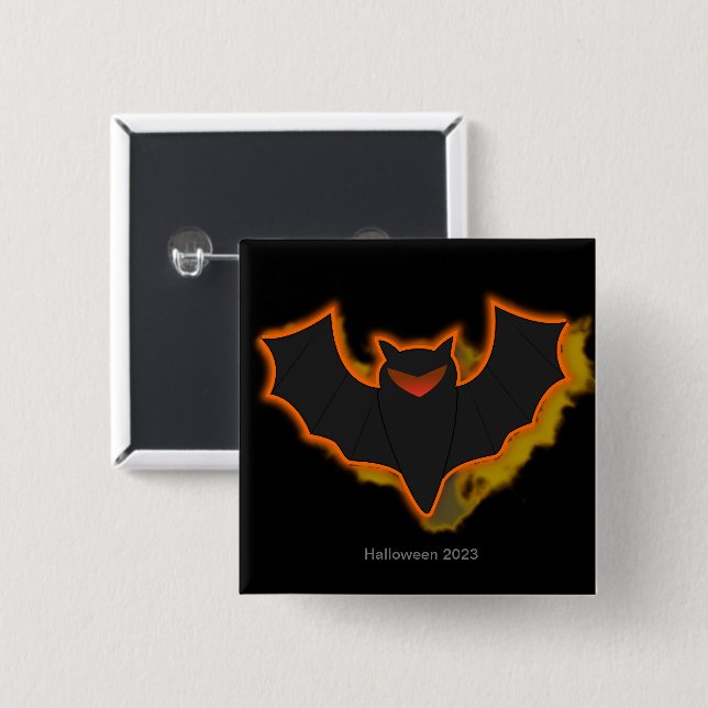 Botón de Halloween de Murciélago Espeluznante | Te (Anverso y reverso)