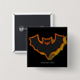 botón de Halloween de Spooky Bat | Tema negro
