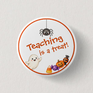 Botón de Halloween Divertido para Maestros: Enseña