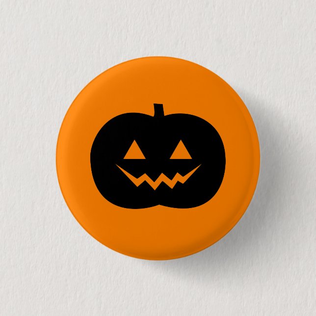 Botón de Halloween Jack O'Lantern Pinback (Anverso)