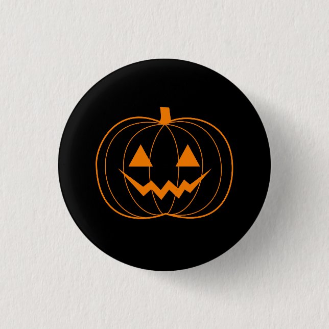 Botón de Halloween Jack O'Lantern Pinback (Anverso)