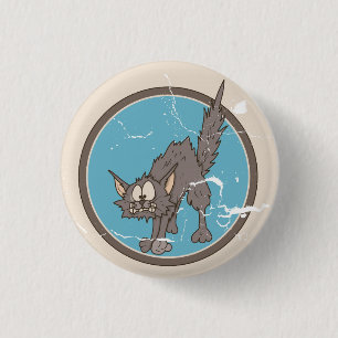 botón de Halloween para gatos aterradores