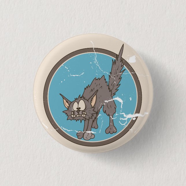 botón de Halloween para gatos aterradores (Anverso)