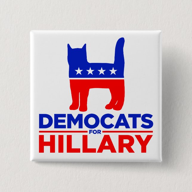 Botón de Hillary Clinton 2016 "DEMOCATS para (Anverso)