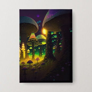 Botón de hongos luminosos oscuros mágicos