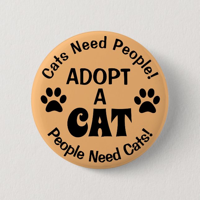 Botón de huellas de gato Adoptar (Anverso)