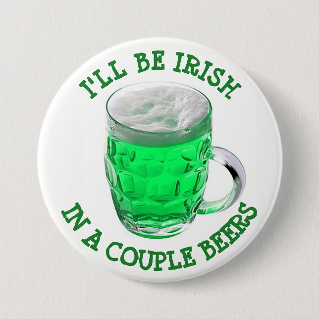 botón de humor para alcohol Happy St Patrick's Day (Anverso)