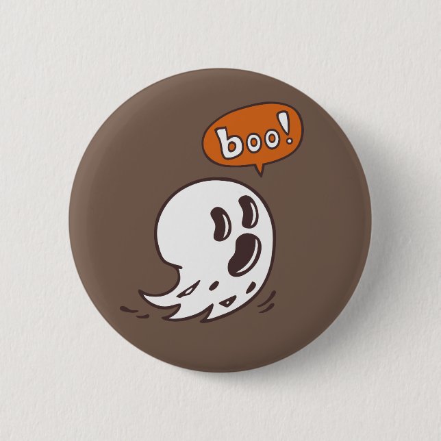 botón de Ilustracion Ghost Boo divertido (Anverso)