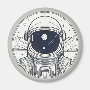 Botón de imán con diseño de espacio