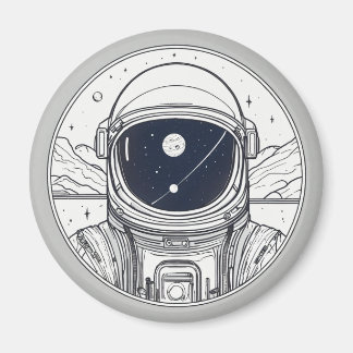 Botón de imán con diseño de espacio