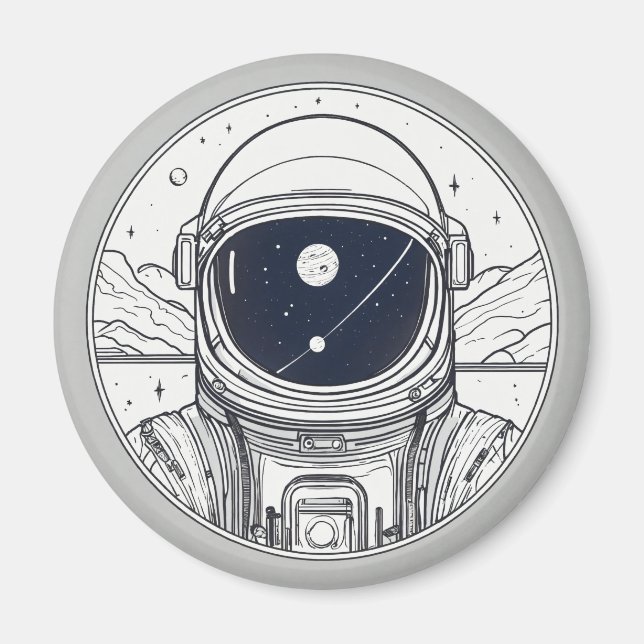 Botón de imán con diseño de espacio (Frente)