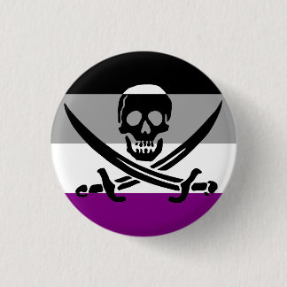 Botón de indicador de orgullo pirata asexual
