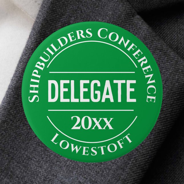 Botón de insignia de delegado de conferencia (Subido por el creador)