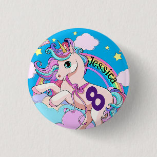 botón de insignia de Fiesta de Unicornio mágico