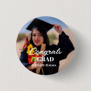 Botón de insignia de foto de graduación personaliz