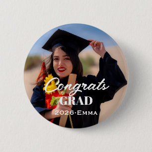 Botón de insignia de foto de graduación personaliz