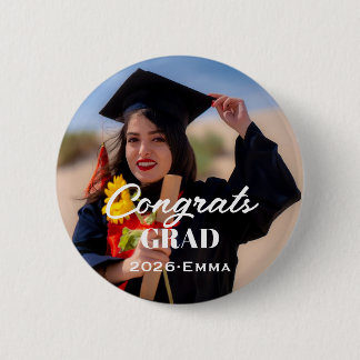 Botón de insignia de foto de graduación personaliz