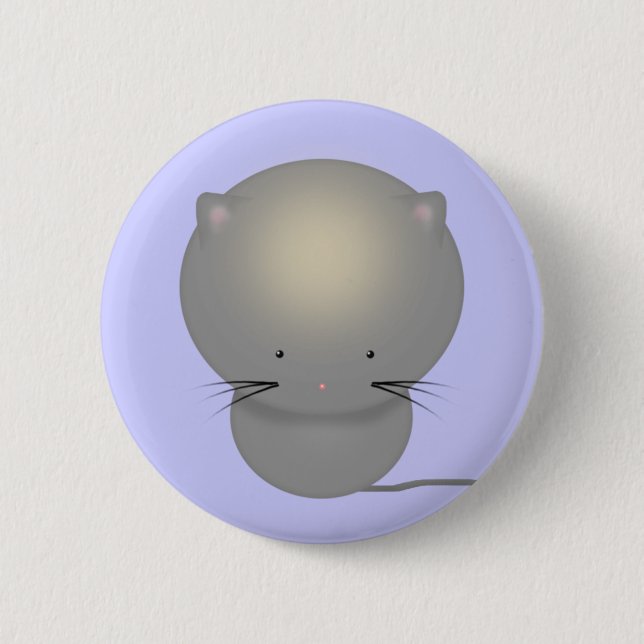 Botón de insignia de gatito gris pequeño (Anverso)