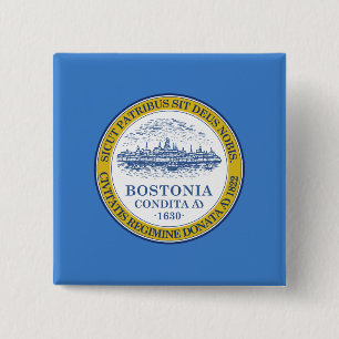 Botón de insignia de la bandera de Boston, Massach