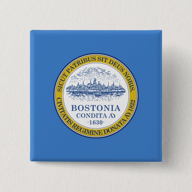 Botón de insignia de la bandera de Boston, Massach (Anverso)
