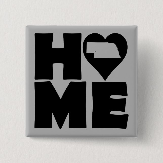 Botón de insignia de Nebraska Home Heart State (Anverso)