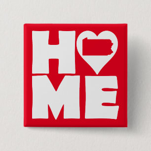 Botón de insignia de Pennsylvania Home Heart State