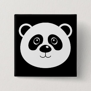 Botón de insignia de pin de oso panda