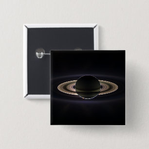 Botón de insignia de Saturno resplandeciente