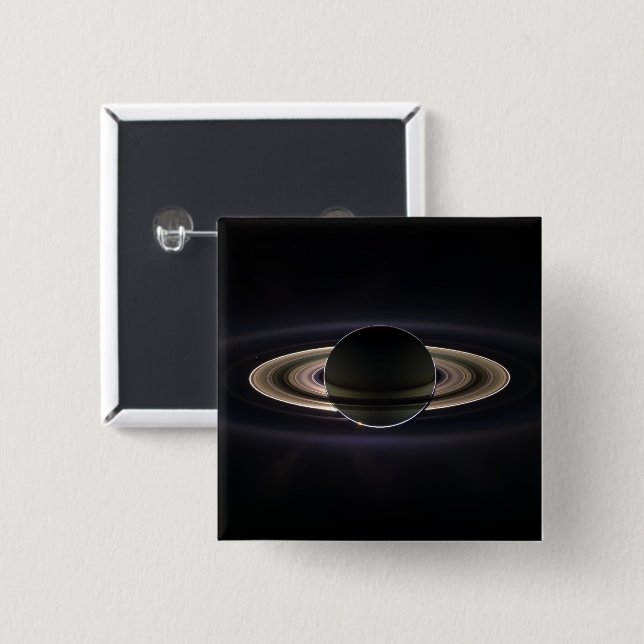 Botón de insignia de Saturno resplandeciente (Anverso y reverso)