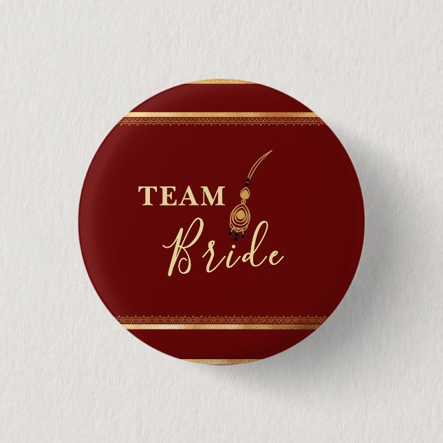 Botón de insignia de Team Bride ladkiwale (Anverso)