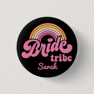 Botón de insignia de tribu de arcoiris vintage