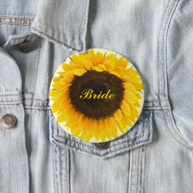 Botón de insignia del Boda de girasol para la fies (In situ)