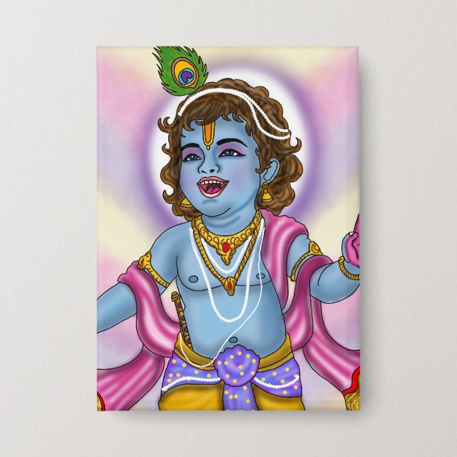 Botón de insignia del Señor Krishna (Anverso)