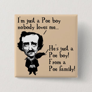 Botón de insignia divertida de niño Edgar Allan Po