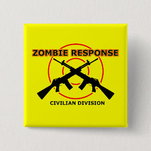 Botón de Insignia Divertida Respuesta a Zombies Hu