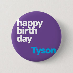 botón de insignia púrpura mínima de cumpleaños fel