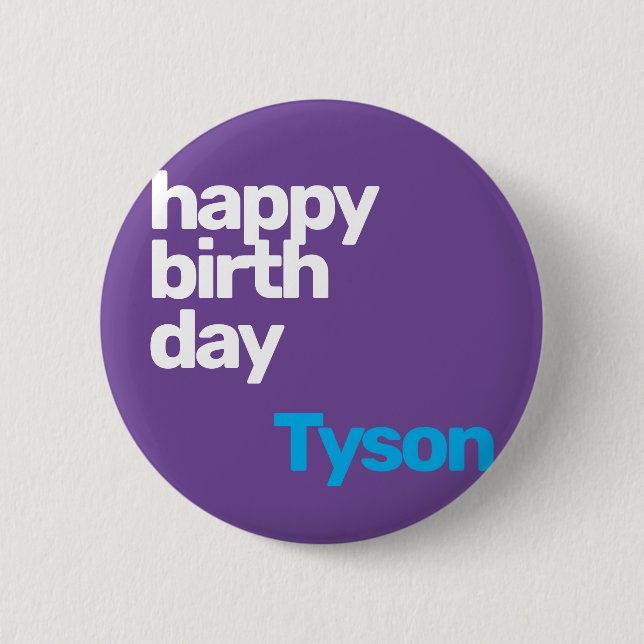 botón de insignia púrpura mínima de cumpleaños fel (Anverso)