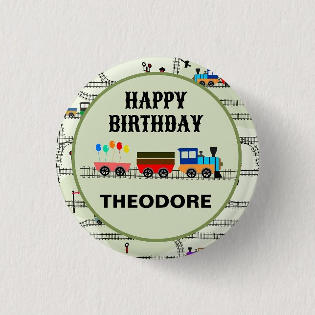 Botón de invitado de trenes y pistas para niños de (Anverso)