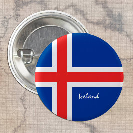 Botón de Islandia, bandera islandesa patriótica