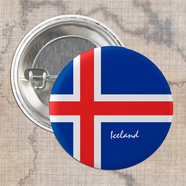 Botón de Islandia, bandera islandesa patriótica (Subido por el creador)