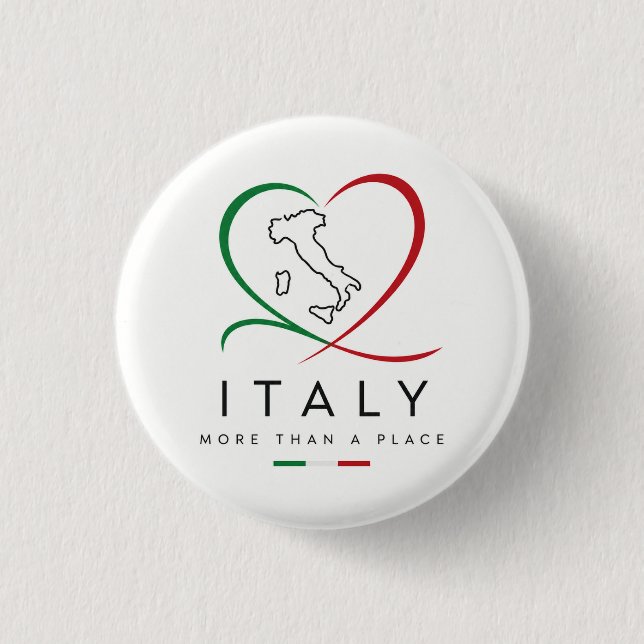 Botón de Italia con corazón chic (Anverso)