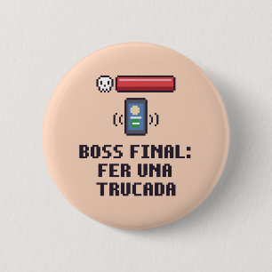 Botón de jefe final divertido de Autismo Catalán