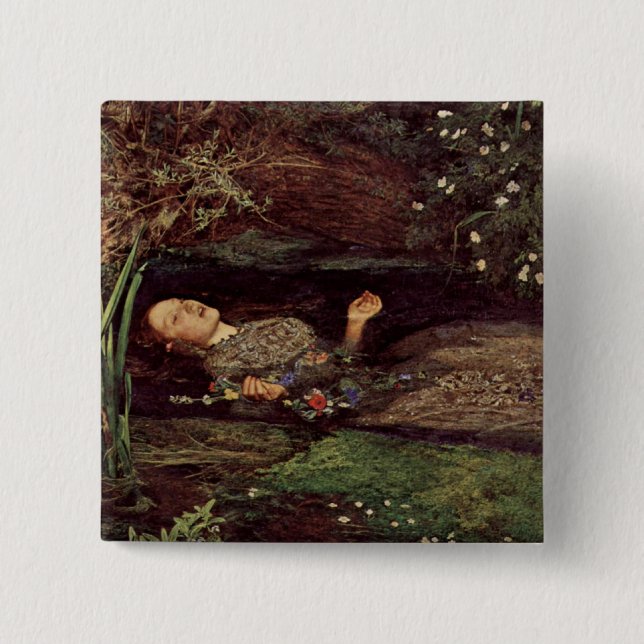 Botón de John Everett Millais Ofelia (Anverso)