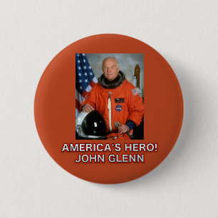 Botón de John Glenn del héroe de América
